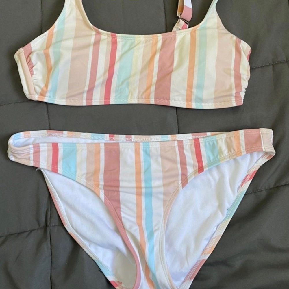 Womens xhilaration striped bikini SIZE LARGE